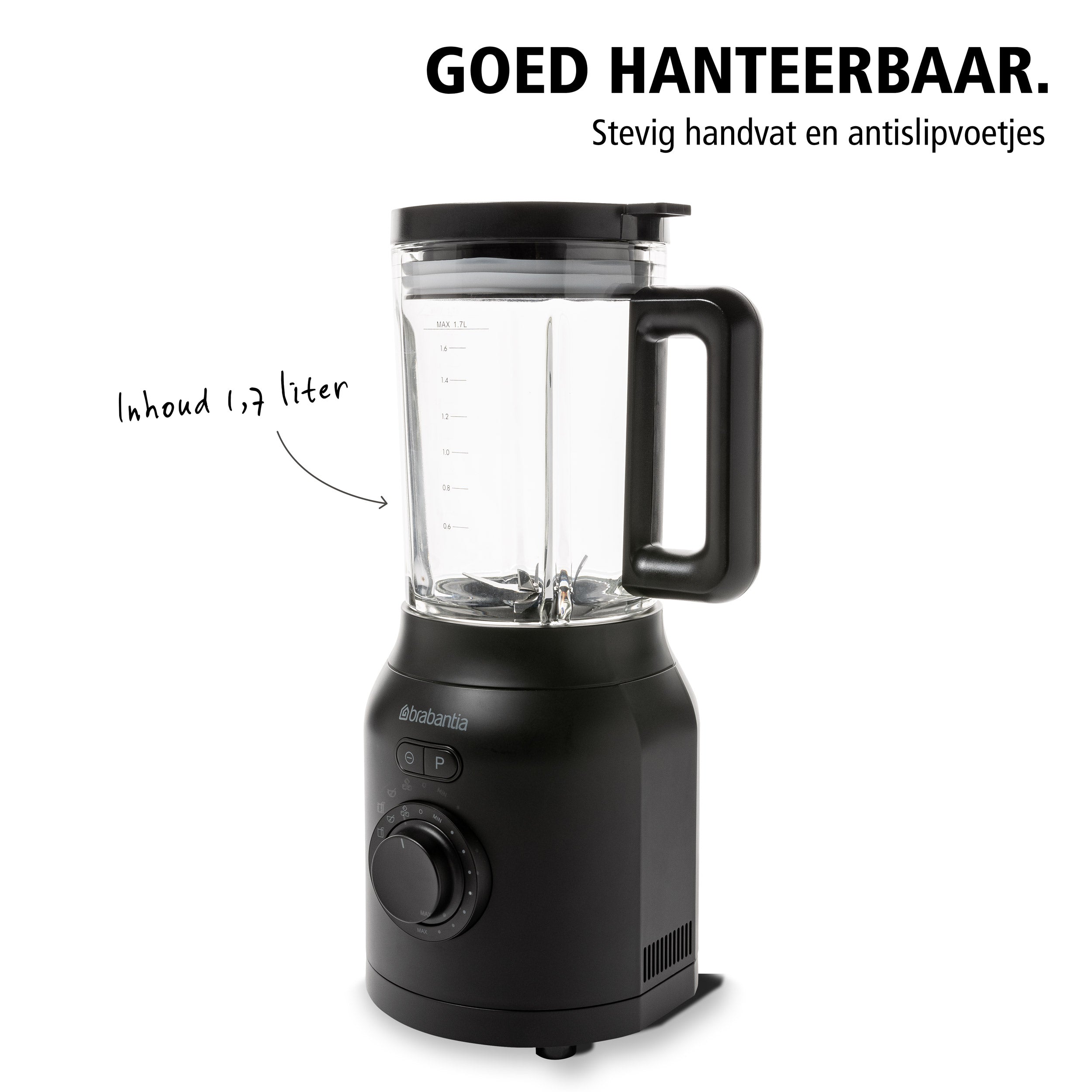 Brabantia Blender - 3 Automatische Programma's - 1200 Watt - Aanpasbare snelheidsregelingen - Duurzame RVS messen - BBEK1057