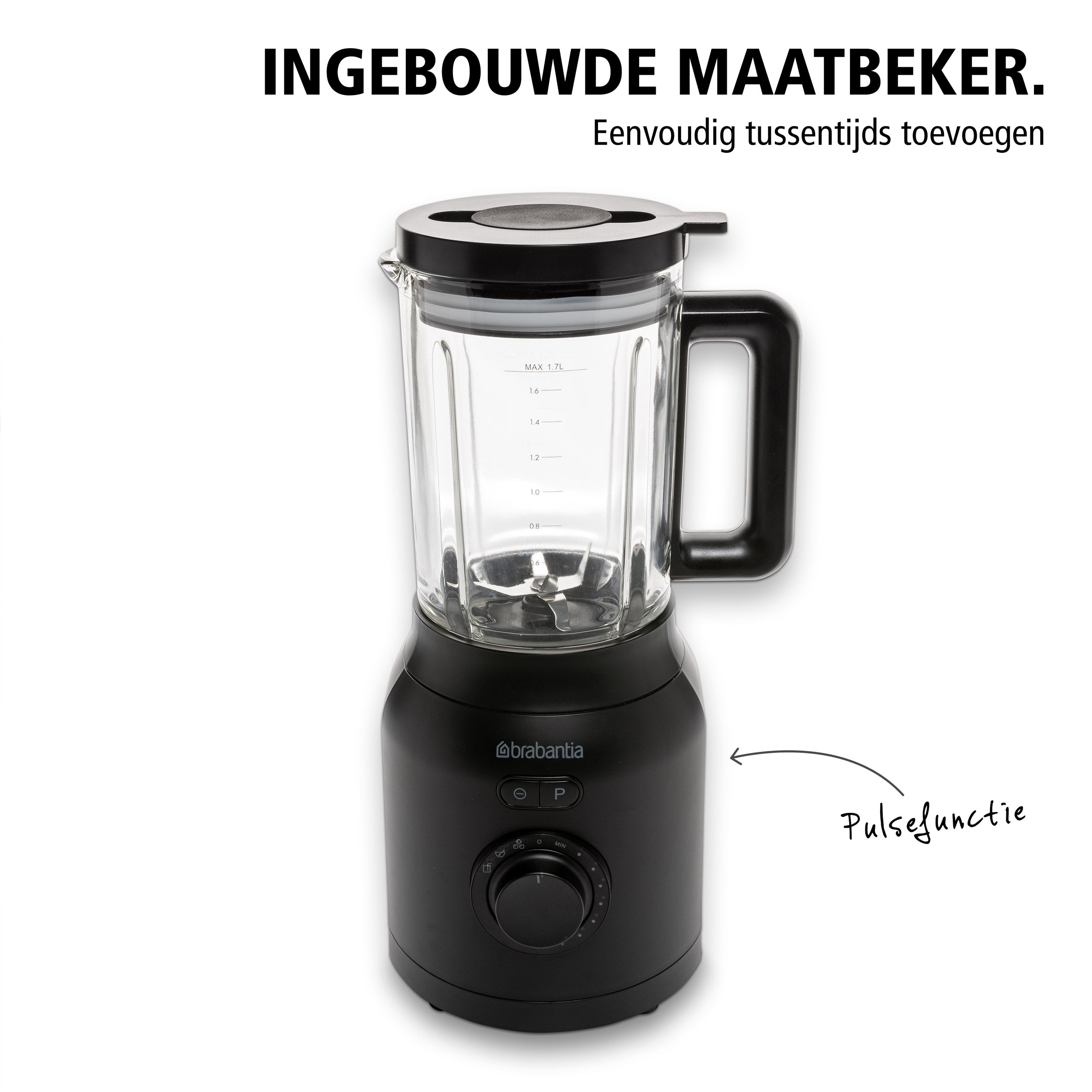 Brabantia Blender - 3 Automatische Programma's - 1200 Watt - Aanpasbare snelheidsregelingen - Duurzame RVS messen - BBEK1057