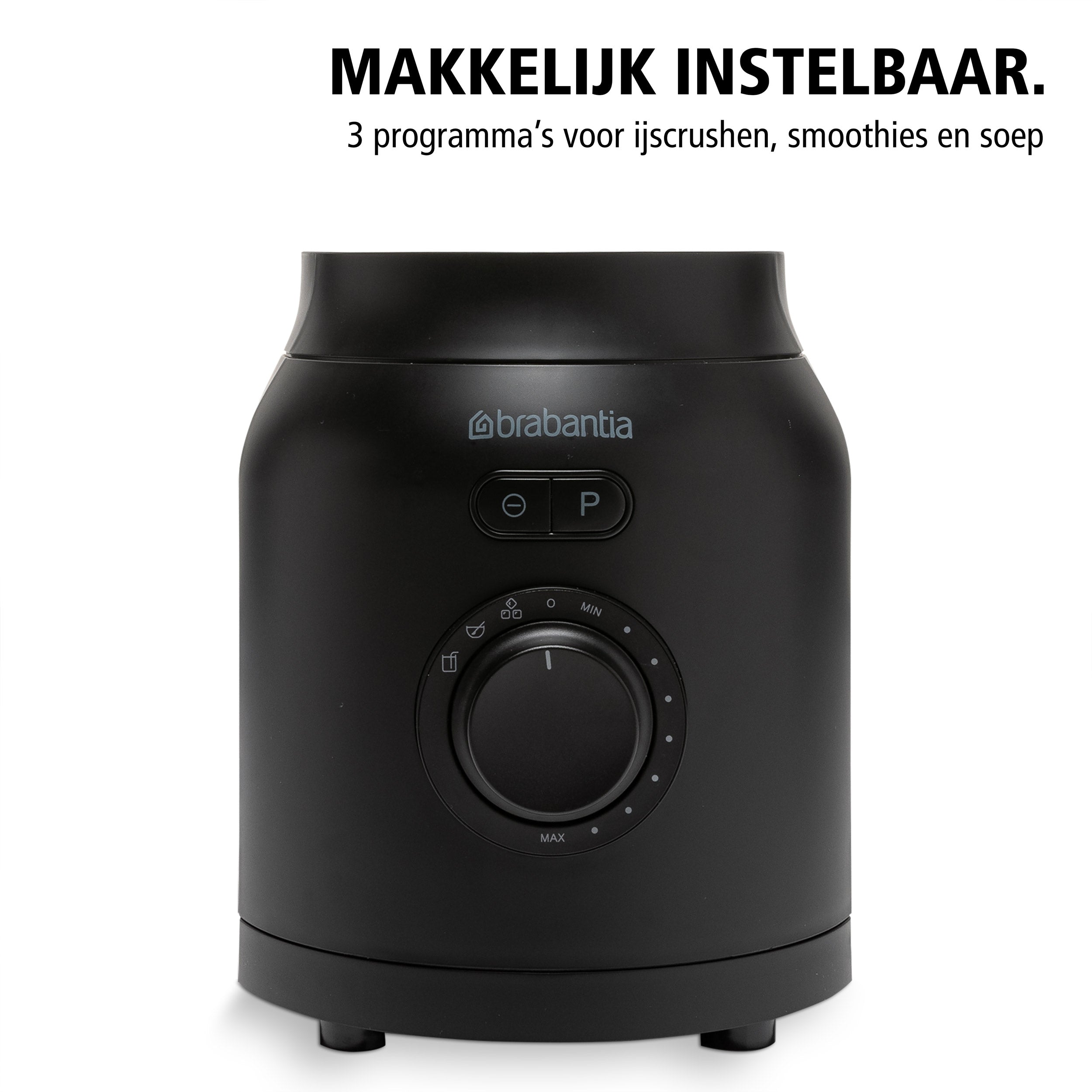 Brabantia Blender - 3 Automatische Programma's - 1200 Watt - Aanpasbare snelheidsregelingen - Duurzame RVS messen - BBEK1057