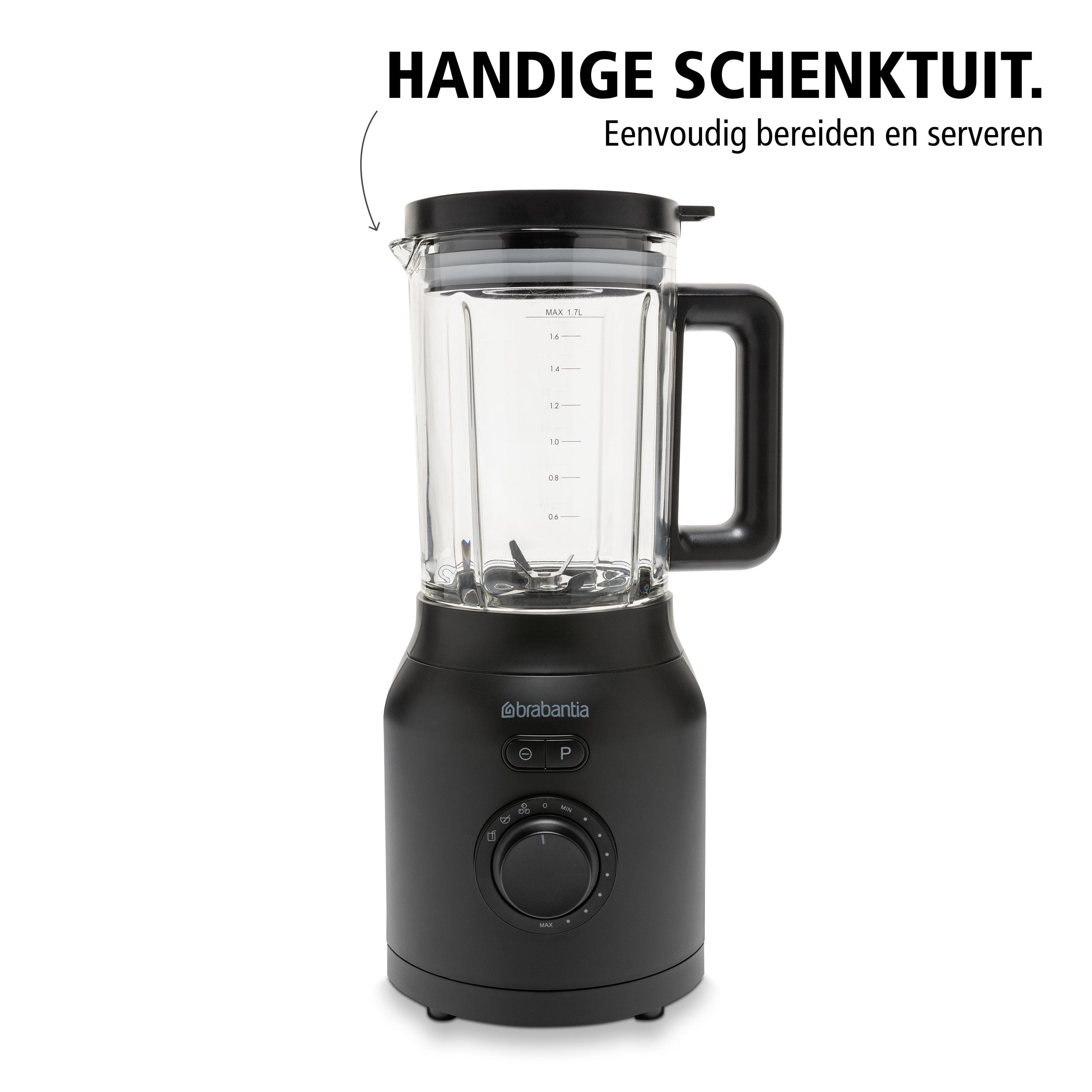 Brabantia Blender - 3 Automatische Programma's - 1200 Watt - Aanpasbare snelheidsregelingen - Duurzame RVS messen - BBEK1057