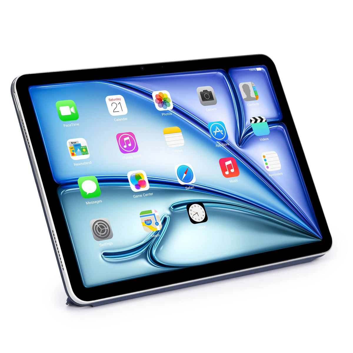 DECODED Silicone Slim Folio iPad Case, Navy, iPad Air