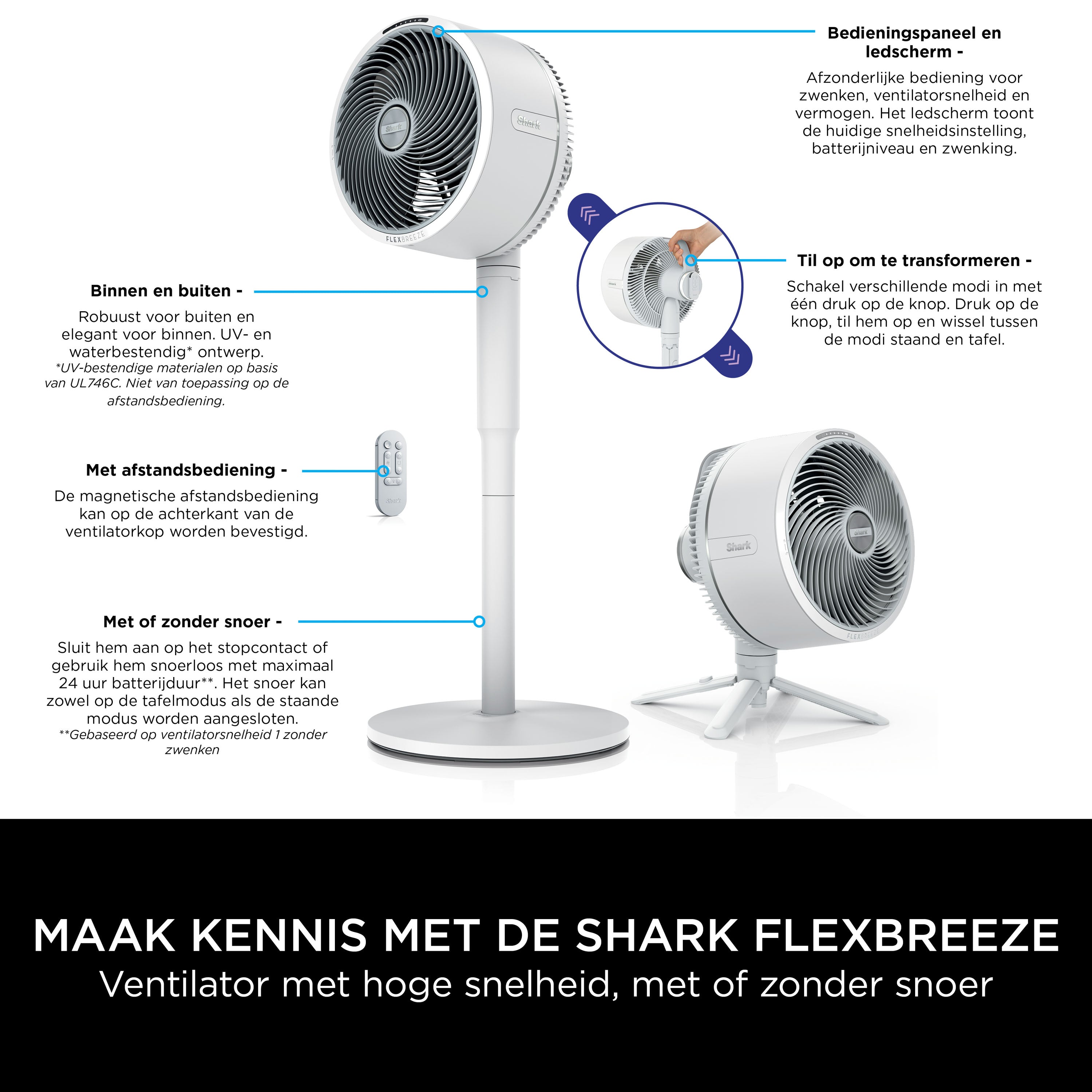 Shark FlexBreeze Draadloze Ventilator - FA220EU