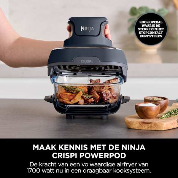 Ninja CRISPi 4-in-1 Glazen Airfryer - Grijs - FN101EUGY