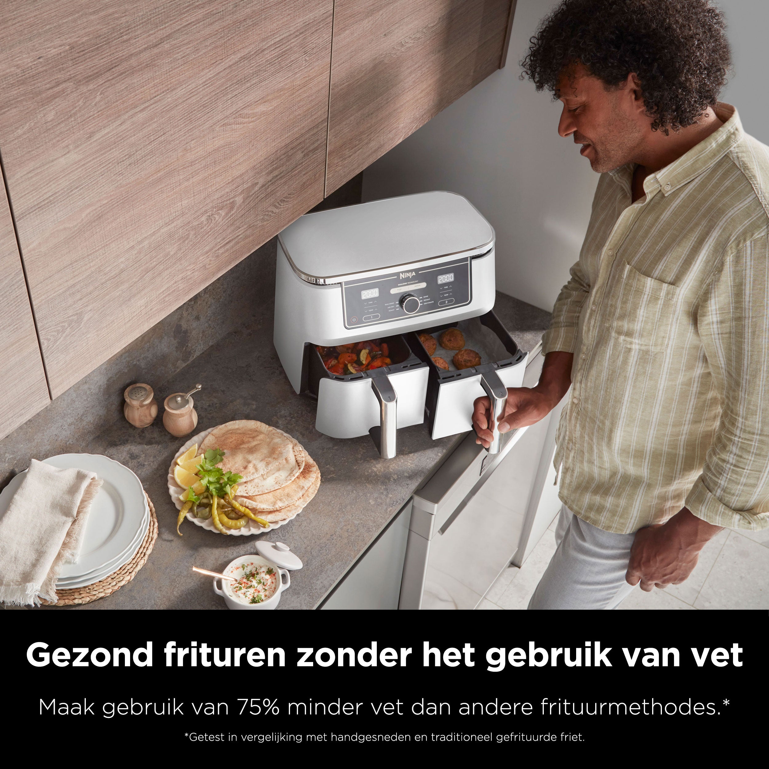 Ninja Dubbele Airfryer XXL - Wit - AF400EUWH