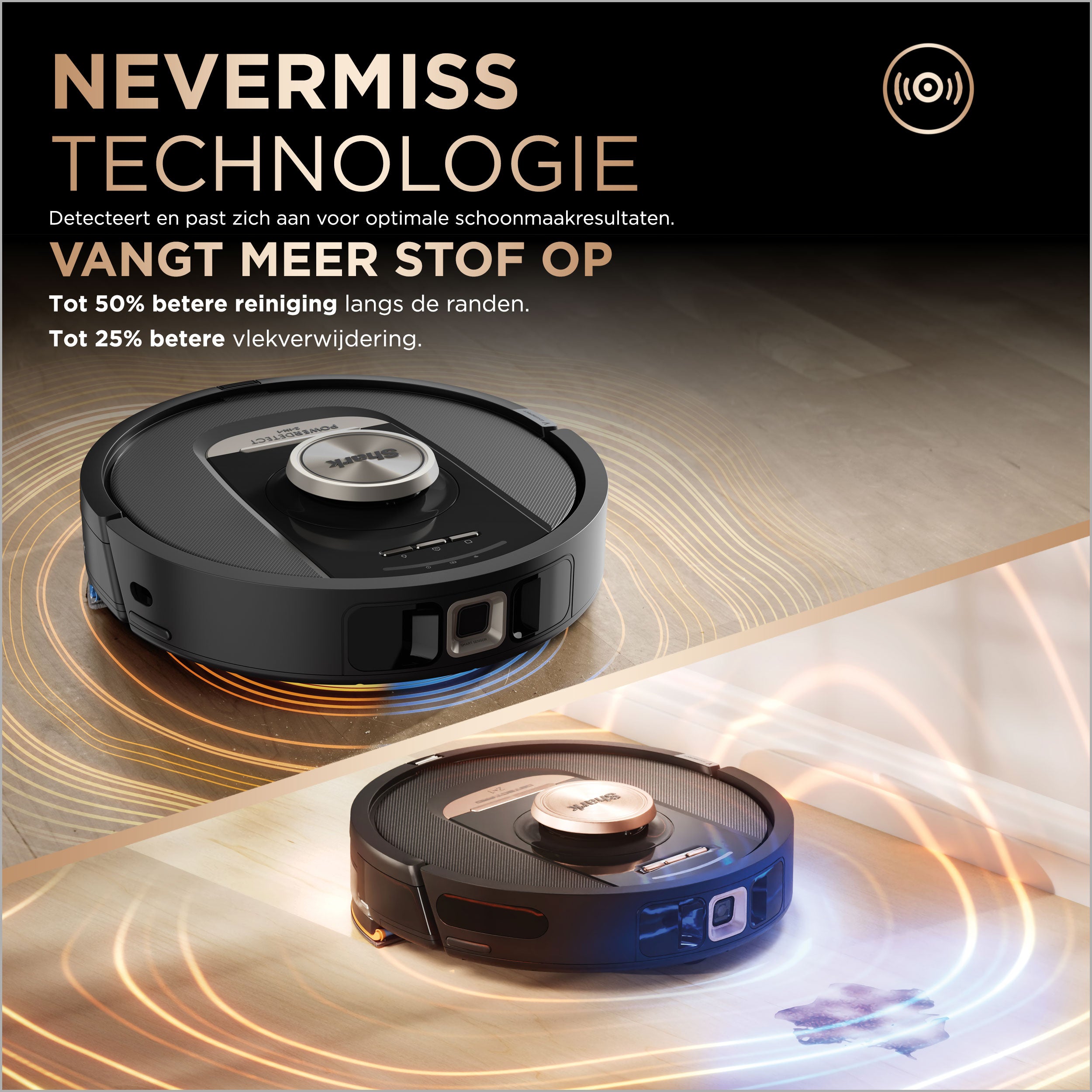 Aspirateur robot 2 en 1 Shark PowerDetect NeverTouch Pro - RV2800ZEEU