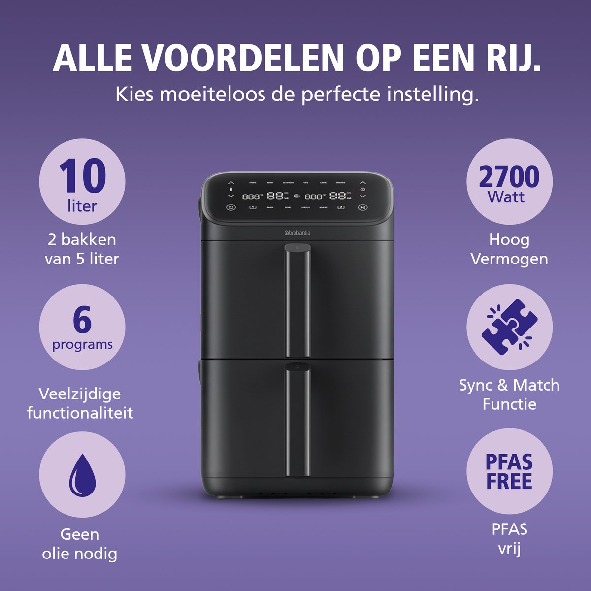 Brabantia Dubbele Airfryer - BBEK1240