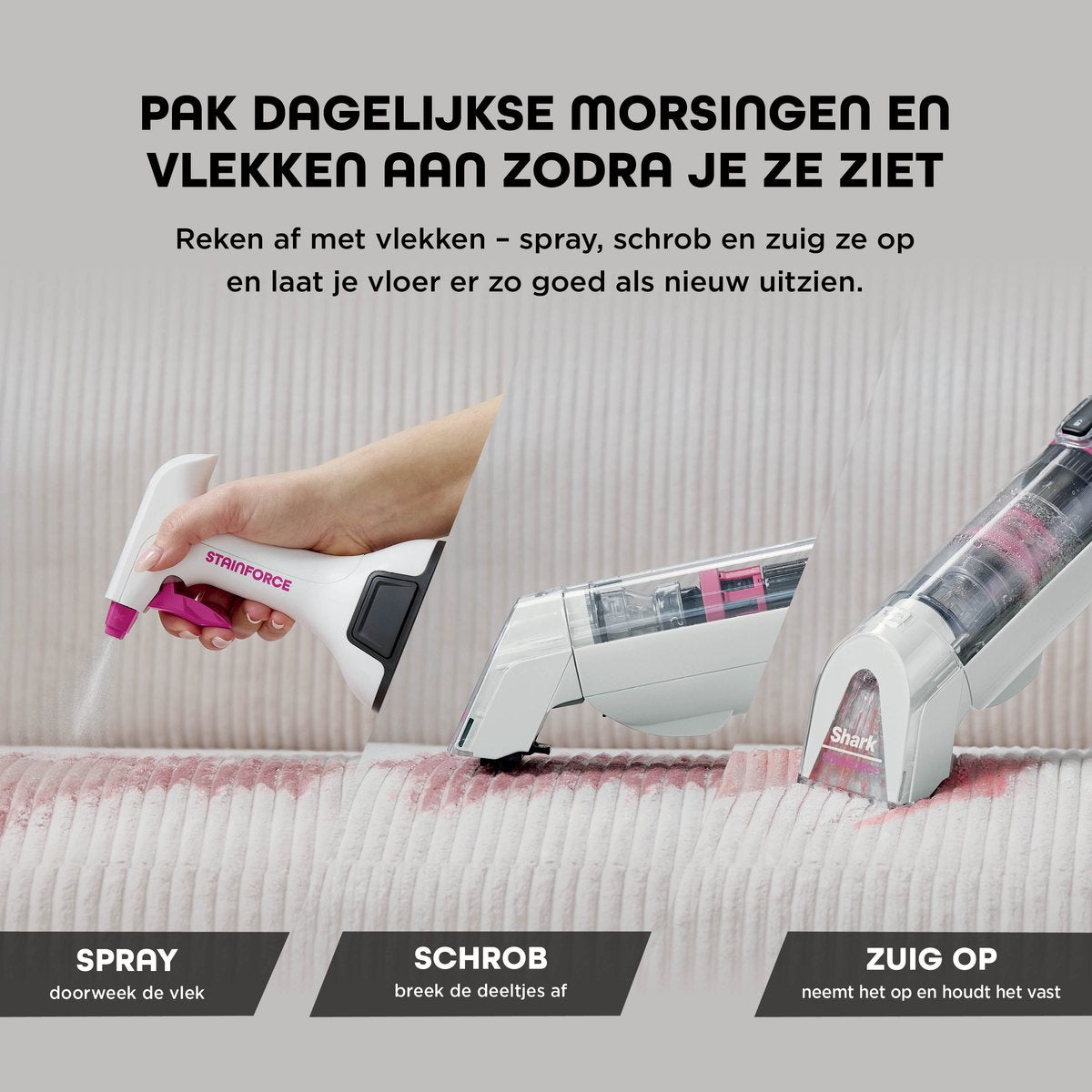 Shark StainForce Draadloze Handzame Vlekkenverwijderaar - HX100EUT
