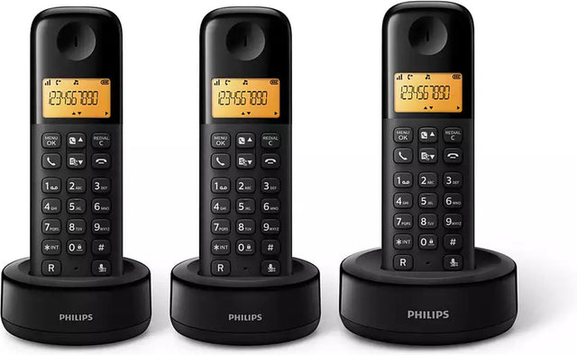 Philips D1603B/01- Draadloze DECT-Telefoon met 3 Handsets