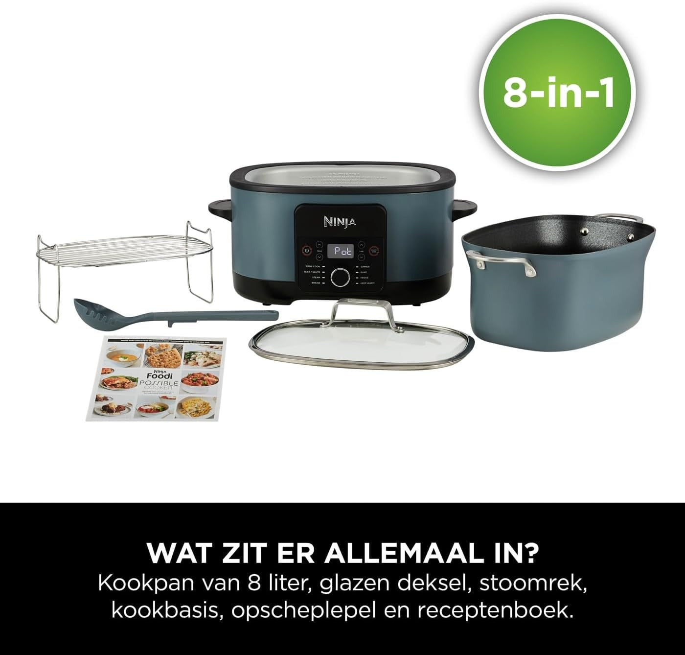 Ninja Foodi PossibleCooker PRO 8-in-1 Slowcooker en Multicooker - MC1001EU