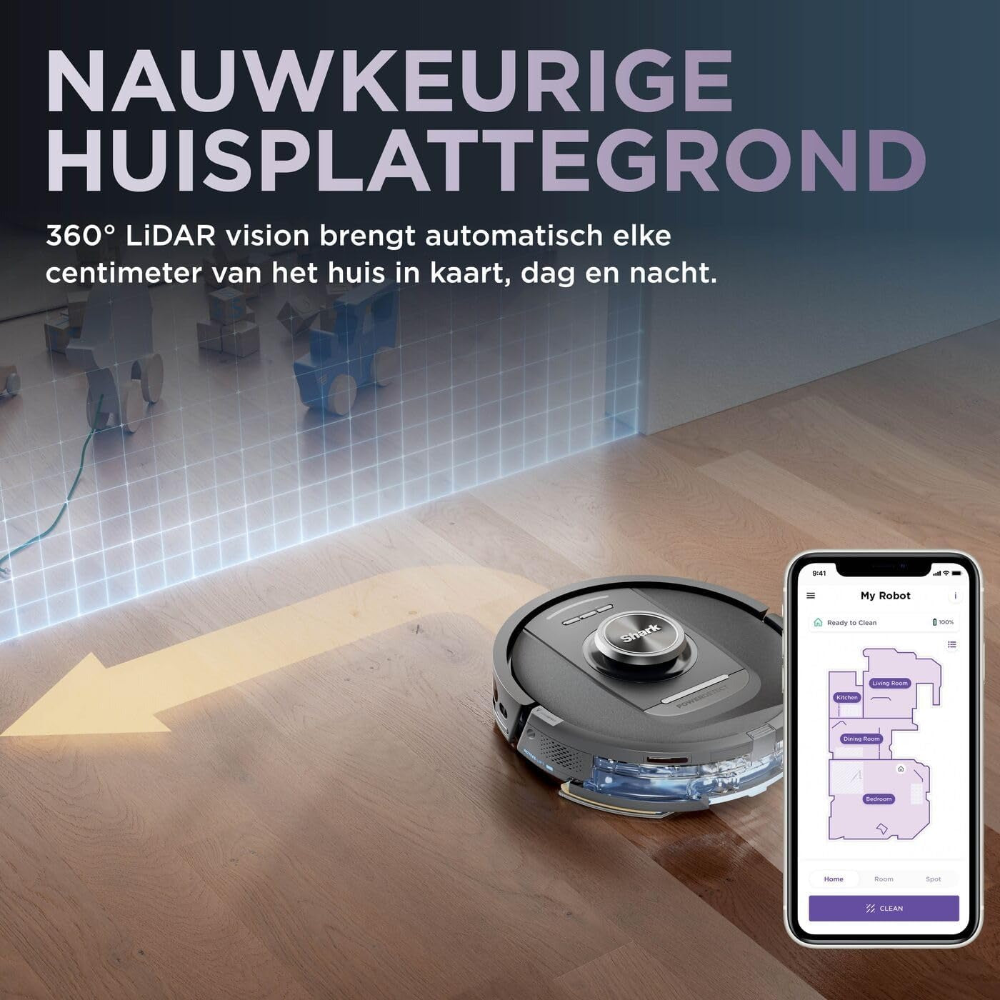 Aspirateur robot 2 en 1 Shark PowerDetect NeverTouch Pro - RV2800YEEU