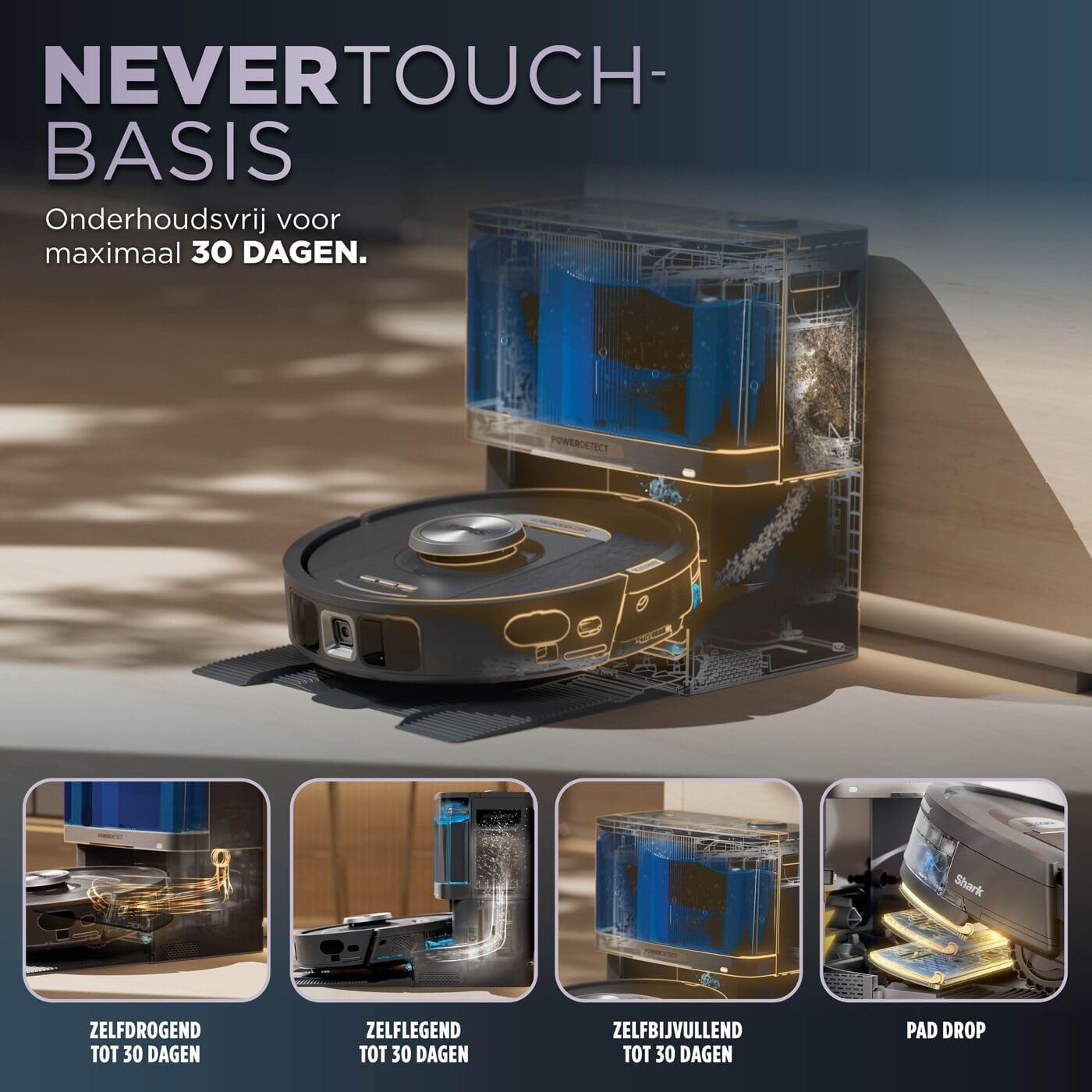 Aspirateur robot 2 en 1 Shark PowerDetect NeverTouch Pro - RV2800YEEU