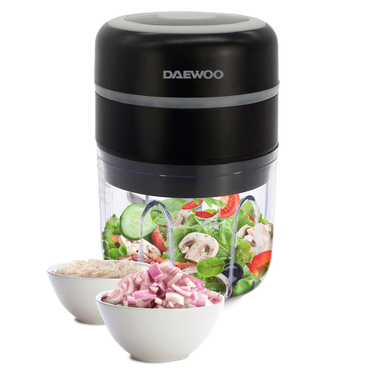 My Wave - Mini-hakmolen - Voor alle soorten levensmiddelen - Vermogen 400 W en 1,5 l inhoud - Hakmolen met 2 snelheden - Glazen kom en roestvrijstalen messen