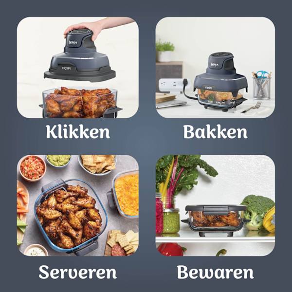 Ninja CRISPi 4-in-1 Glazen Airfryer - Grijs - FN101EUGY