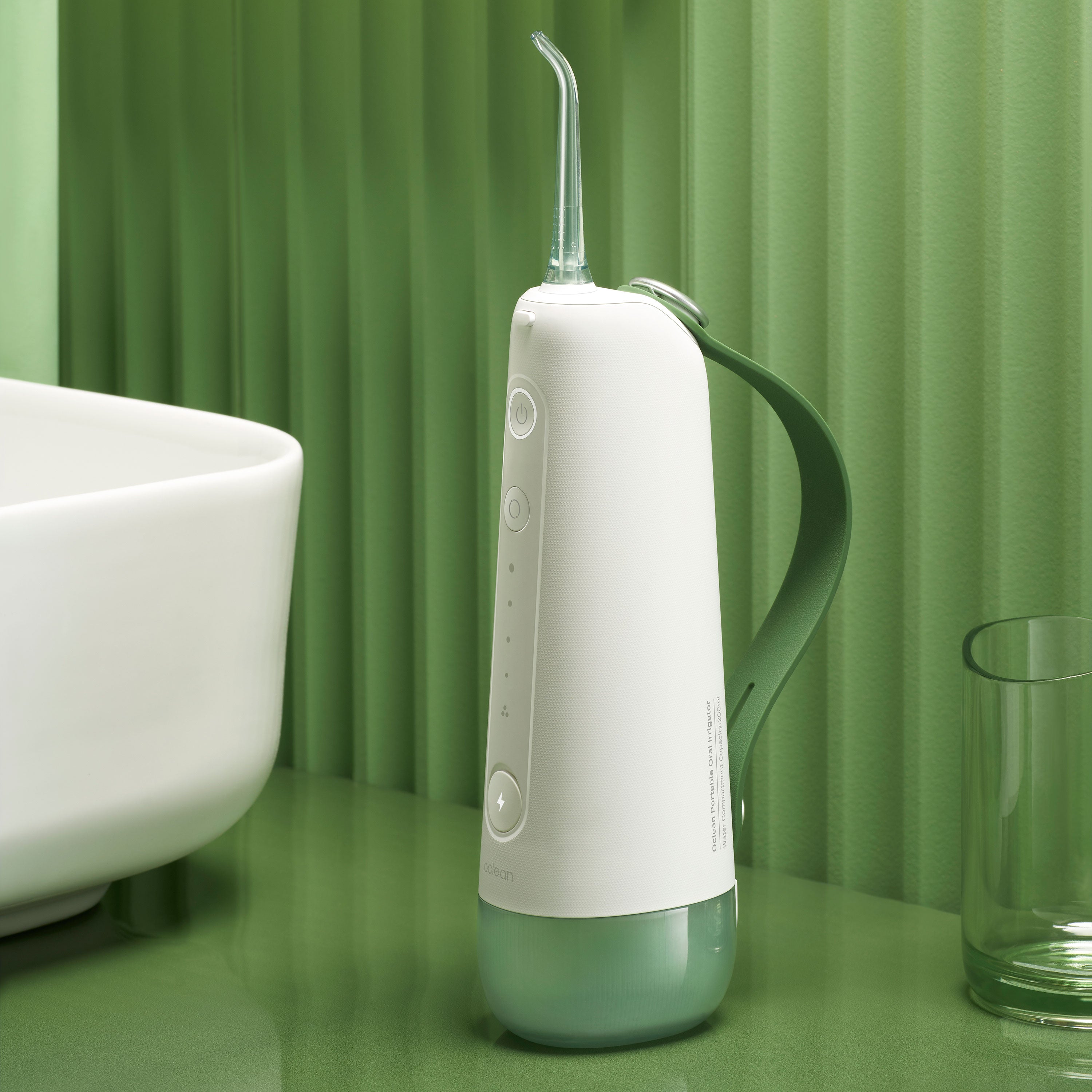 Oclean W10 - Water Flosser - 5 Verschillende Flos Mogelijkheden - Lange Batterij Duur - 200 ML - Groen - C02000017