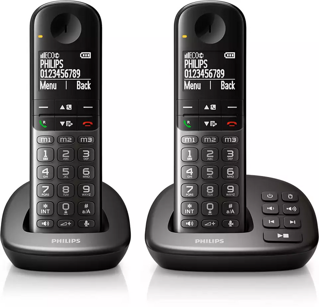 Philips XL4952DS Twee DECT Seniorentelefoon met Antwoordapparaat