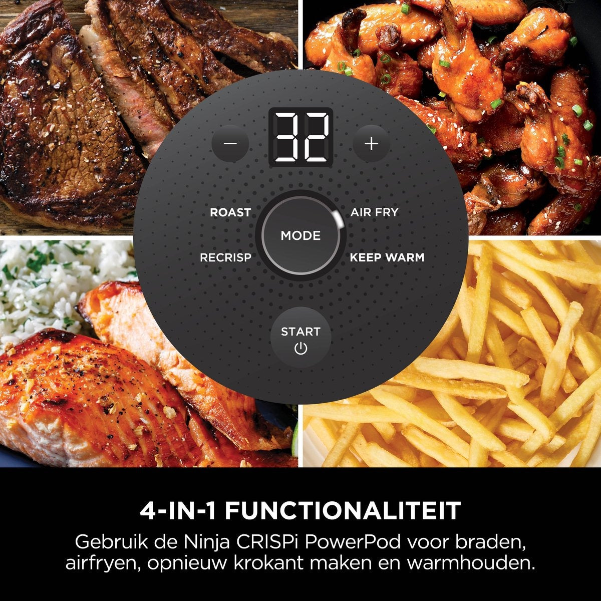 Ninja CRISPi 4-in-1 Glazen Airfryer - Beige - FN101EUST