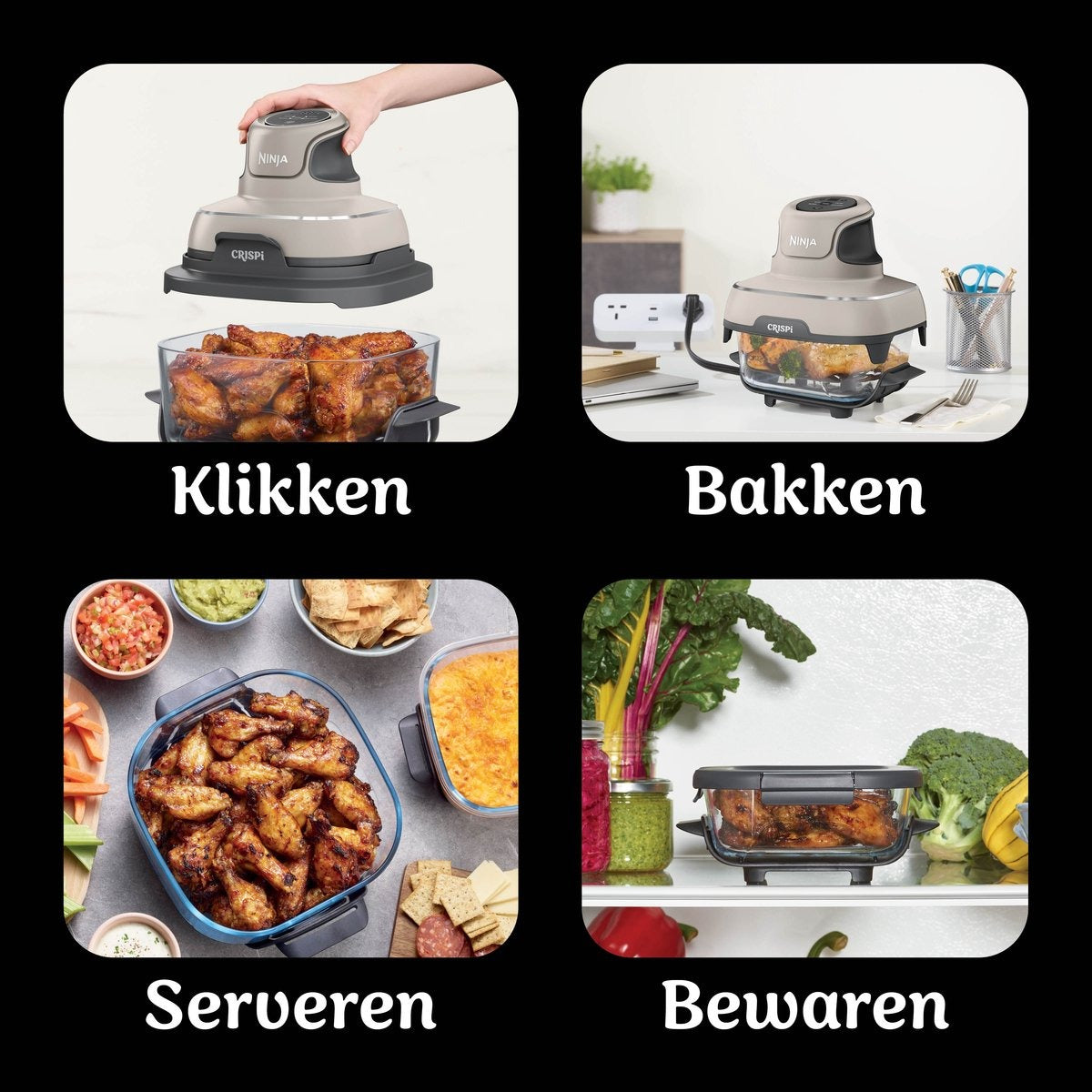 Ninja CRISPi 4-in-1 Glazen Airfryer - Beige - FN101EUST