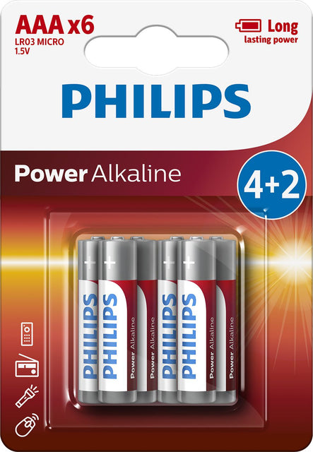 Philips AAA Batterijen - 6 stuks